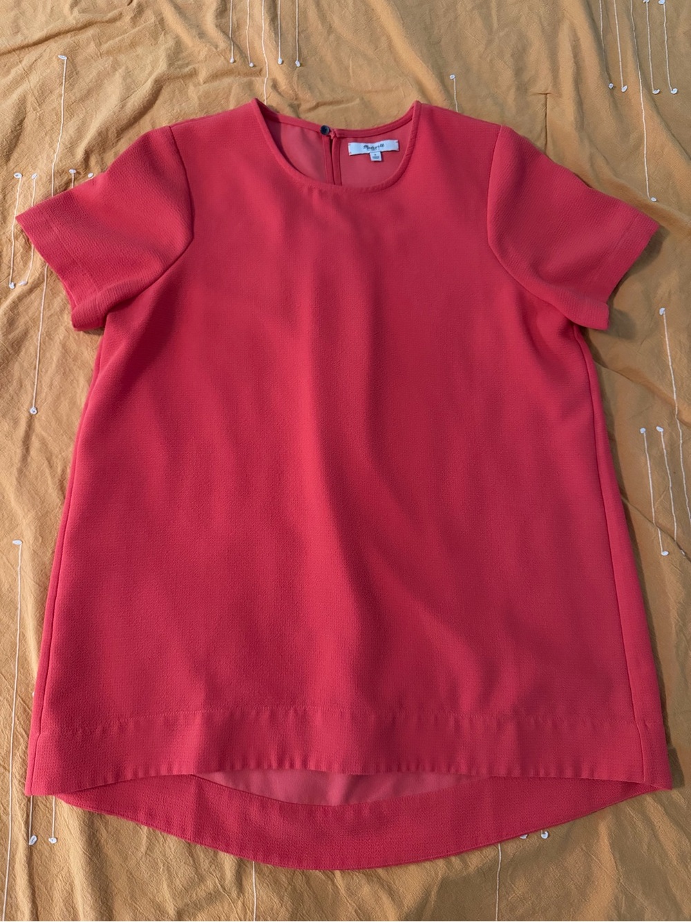 Madewell Coral Short-Sleeve Crewneck Blouse